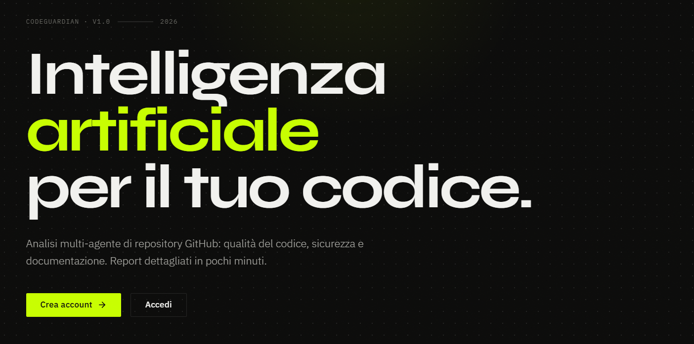 Schermata Iniziale della Piattaforma